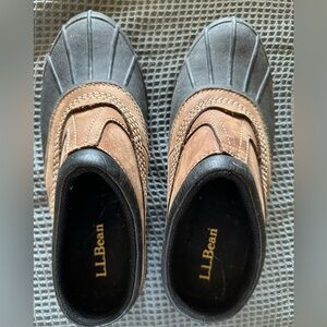 Woman’s L.L. Bean Black and Brown Rain Boots